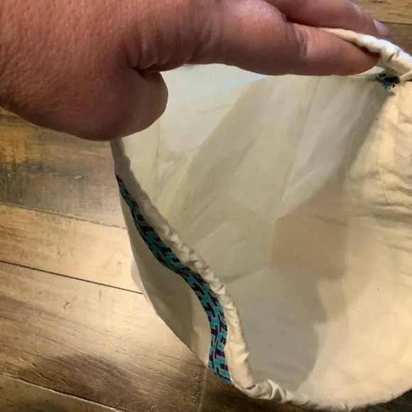 Tory Burch Drawstring Dust Cover Bag canvas 12 x 15 with logo metal tag EUC - Picture 5 of 7